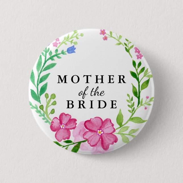 Macaron Rond 5 Cm Floral Mère du Mariage de mariée (Devant)