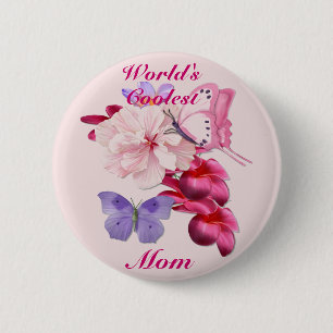 Macaron Rond 5 Cm Flore exotique pour maman