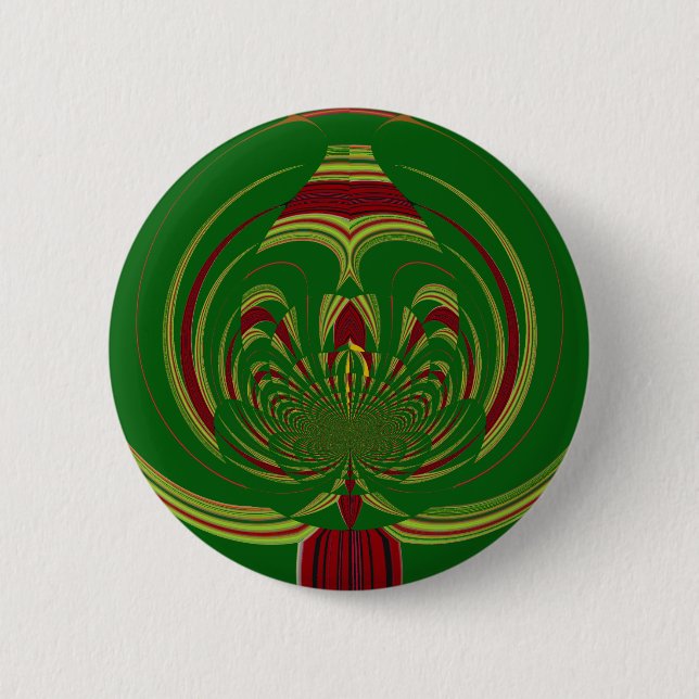 Macaron Rond 5 Cm Flore verte (Devant)