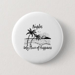 Macaron Rond 5 Cm Florida Beach Mon Lieu De Bonheur - Naples