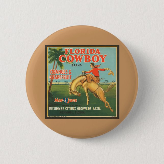 Macaron Rond 5 Cm Floride Cowboy (Devant)