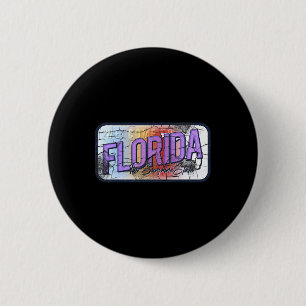 Macaron Rond 5 Cm Floride Fl Summer Miami Vibes Beach Sunshine State