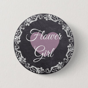 Macaron Rond 5 Cm Flower Girl Chalkboard Style Bachelorette Party