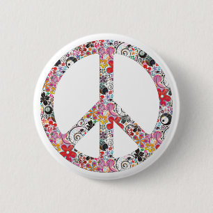 Macaron Rond 5 Cm Flower Power Paix I