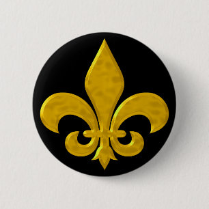 Macaron Rond 5 Cm Fluer de Lis Gold