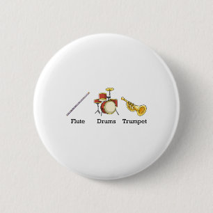Macaron Rond 5 Cm Flûte Tambours Trompette Nd Instruments Subtil Ant
