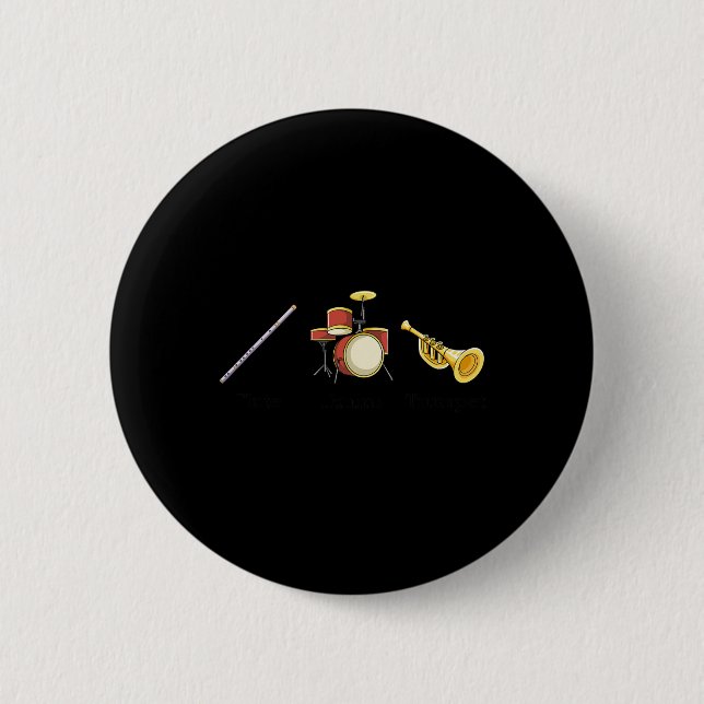 Macaron Rond 5 Cm Flute tambours Trumpet Instruments de bande Anti T (Devant)