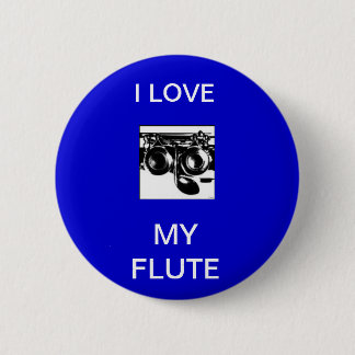 Macaron Rond 5 Cm flûte transversale, I LOVE, MY FLUTE