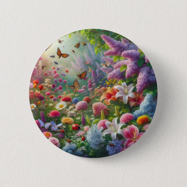Macaron Rond 5 Cm Fluttant Floral (Devant)