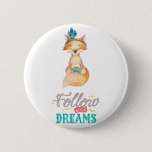 Macaron Rond 5 Cm Follow Your Dreams Fox