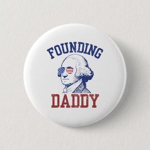Macaron Rond 5 Cm Fondateur Daddy George Washington Funny 4 juillet