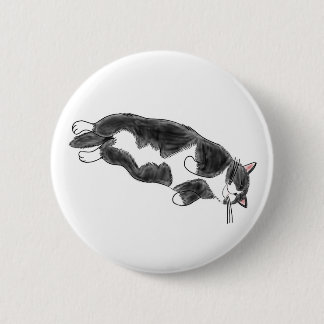 Macaron Rond 5 Cm FooFooCat : Chat enorme paresseux de smoking