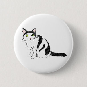 Macaron Rond 5 Cm FooFooCat : Kitty pelucheux vif impertinent