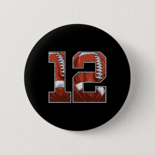 Macaron Rond 5 Cm Football 12e anniversaire garçon Douze 12 ans Bda