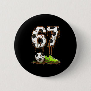 Macaron Rond 5 Cm Football 67 Six Seven Meme Garçons Adolescents Enf