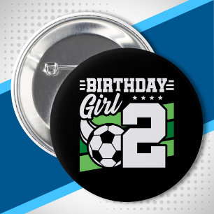 Macaron Rond 5 Cm Football Anniversaire - Fille de 2 ans - 2ème Anni