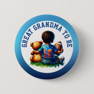 Macaron Rond 5 Cm Football Baby Boy et Teddy Bear Grand-mère à être