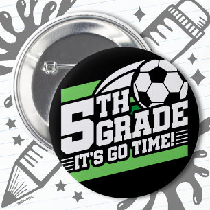 Macaron Rond 5 Cm Football de 5e année Premier jour Retour à l'école