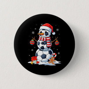 Macaron Rond 5 Cm Football de Noël Bylls Bonhomme de neige drôle Hom