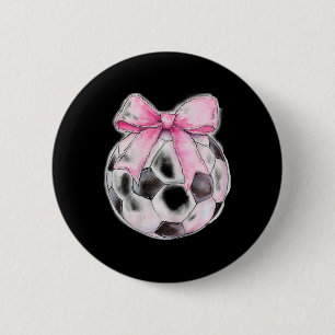 Macaron Rond 5 Cm Football Ruban Rose Coquette Bow Dainty Filles