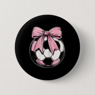 Macaron Rond 5 Cm Football Ruban Rose Coquette Élégant Filles 