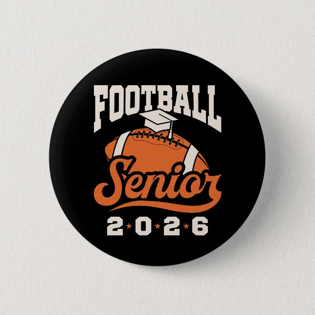 Macaron Rond 5 Cm Football Senior Class of 2026 Graduating  (Devant)