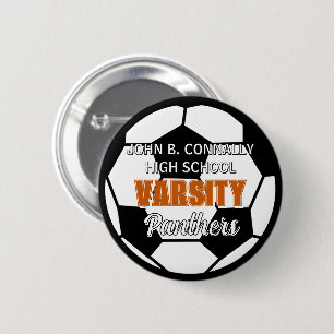 Macaron Rond 5 Cm Football Varsity de Lycée Personnalisé Esprit Écol