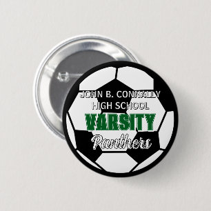 Macaron Rond 5 Cm Football Varsity sur mesure Esprit de lycée vert