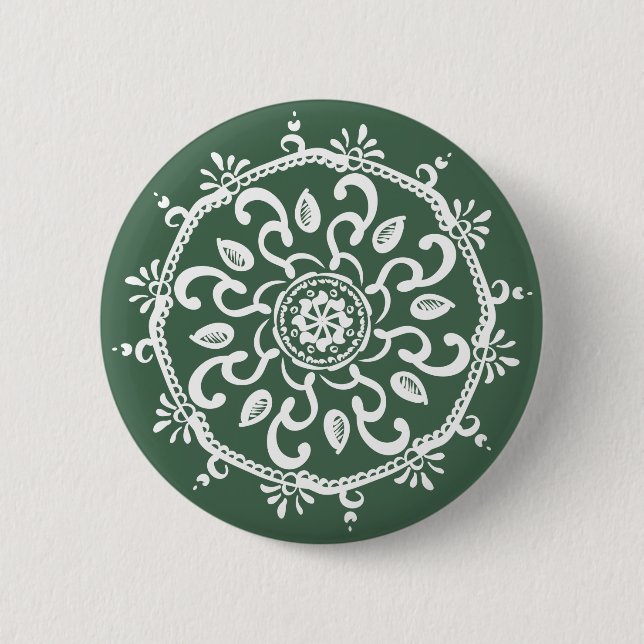 Macaron Rond 5 Cm Forest Mandala (Devant)