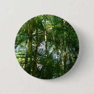 Macaron Rond 5 Cm Forest of Palm Trees Tropical Nature