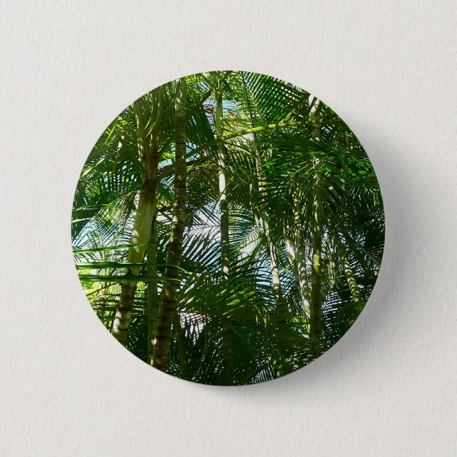 Macaron Rond 5 Cm Forest of Palm Trees Tropical Nature (Devant)