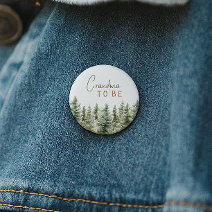 Macaron Rond 5 Cm Forêt Bois Animaux Grand-mère à être