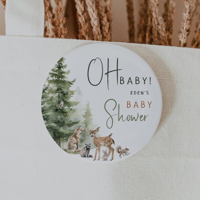 Macaron Rond 5 Cm Forêt Bois Animaux Oh Bébé (Créateur téléchargé)