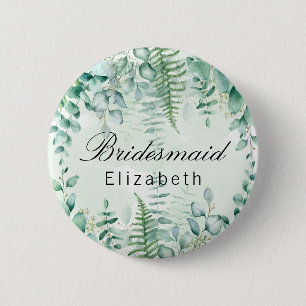 Macaron Rond 5 Cm Forêt boisée d'eucalyptus de Bridesmaid