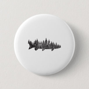 Macaron Rond 5 Cm Forêt de pins musqués en bordure de forêt - Angle