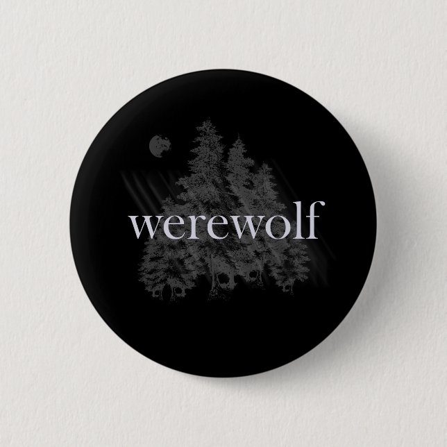 Macaron Rond 5 Cm Forêt de Werewolf (Devant)