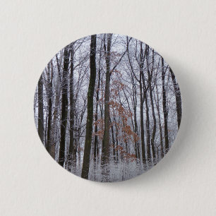 Macaron Rond 5 Cm Forêt huppée neige paysage d'hiver Photographie