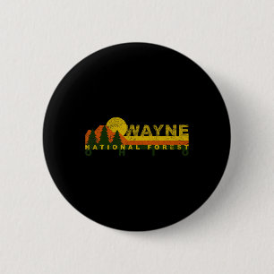 Macaron Rond 5 Cm Forêt nationale de Wayne Rétro Vintage