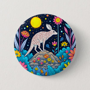 Macaron Rond 5 Cm Forêt nocturne rêveuse