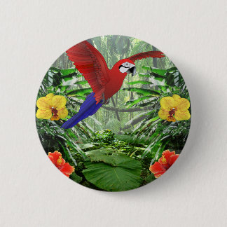 Macaron Rond 5 Cm Forêt tropicale tropicale