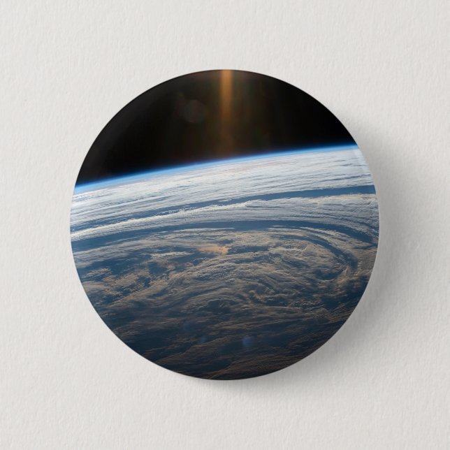 Macaron Rond 5 Cm Formations Nuageuses Dans L'Océan Indien Sud. (Devant)