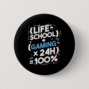 Macaron Rond 5 Cm Formule de maths drôle pour gamers adolescents – F