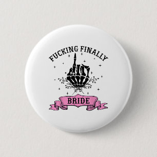 Macaron Rond 5 Cm Forte Enfin Mariée Skeleton main Halloween Bache
