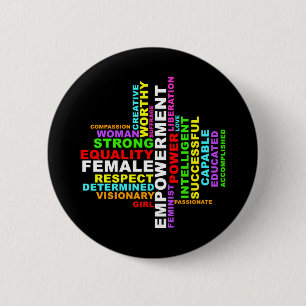 Macaron Rond 5 Cm Forte femme Word Cloud