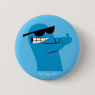 Macaron Rond 5 Cm Foster's Home for Imaginary Friends   Bloo Cool