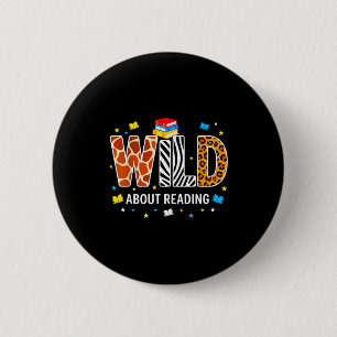 Macaron Rond 5 Cm Fou de lecture de lettres en impression d'animaux 