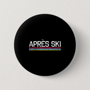 Macaron Rond 5 Cm Fou de ski après-ski vacances sports d'hiver A