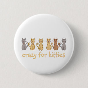 Macaron Rond 5 Cm Fou pour des T-shirts et des cadeaux de minous