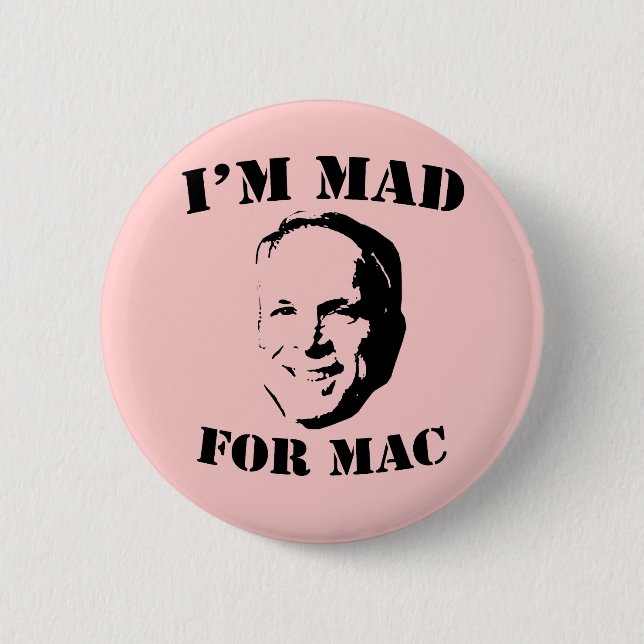 Macaron Rond 5 Cm Fou pour le bouton de Mac (Devant)