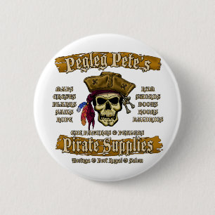 Macaron Rond 5 Cm Fournitures de pirates de Pegleg Pete